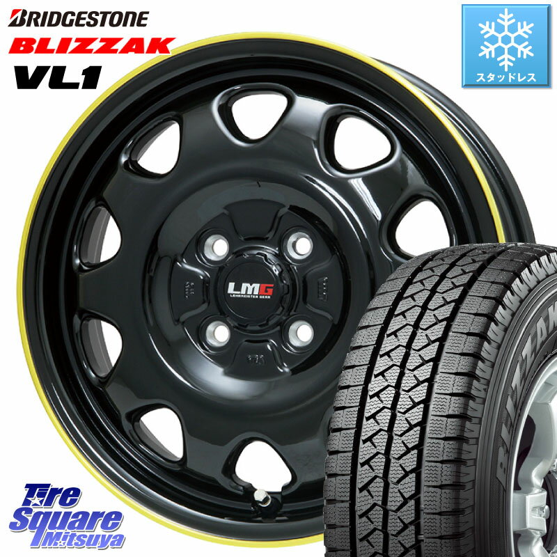 ブリヂストン BLIZZAK VL1 ブリザック スタッドレス 165/80R14 91*90 LEHRMEISTER レアマイスター LMG OFF STYLE ホイール 14インチ 14 X 5.0J(JWL-T) +39 4穴 100 ADバン