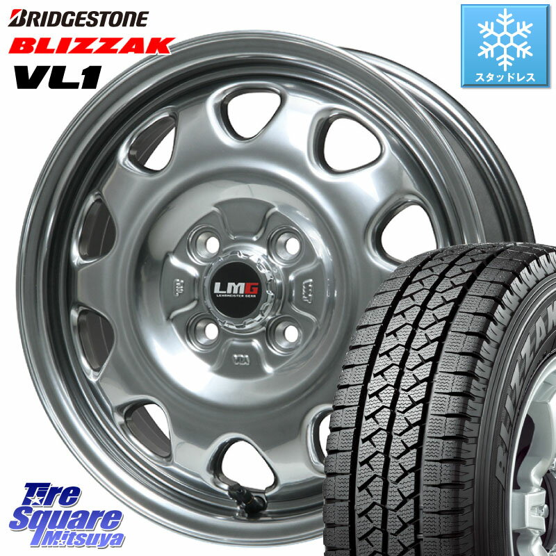 ブリヂストン BLIZZAK VL1 ブリザック スタッドレス 165/80R14 97*95 LEHRMEISTER レアマイスター LMG OFF STYLE ホイール 14インチ 14 X 5.0J(JWL-T) +39 4穴 100 サクシード ADバン