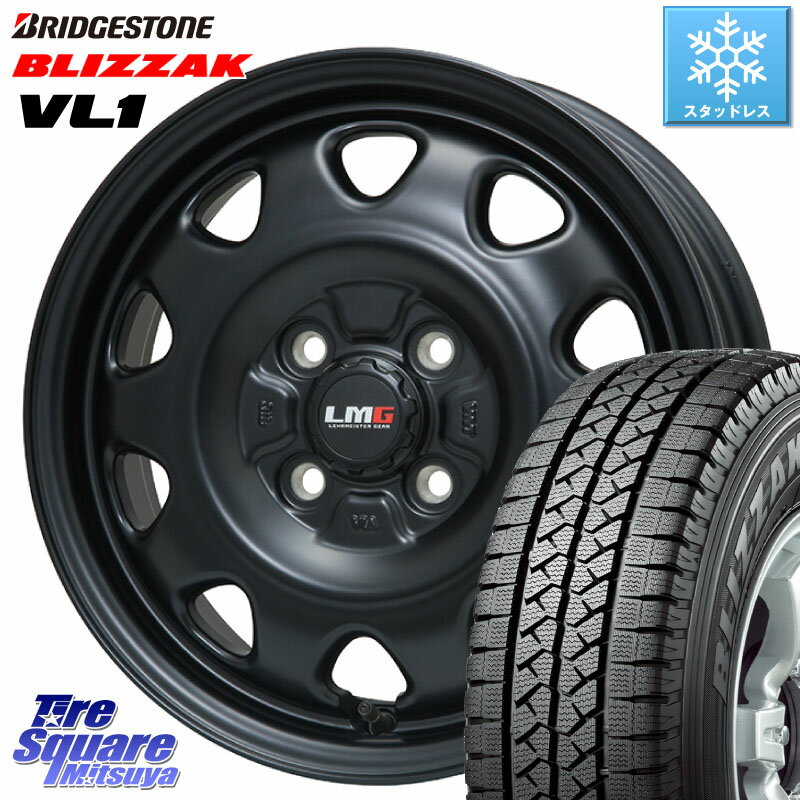 ブリヂストン BLIZZAK VL1 ブリザック スタッドレス 165/80R14 91*90 LEHRMEISTER レアマイスター LMG OFF STYLE ホイール 14インチ 14 X 5.0J(JWL-T) +39 4穴 100 ADバン