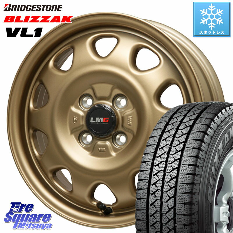 ブリヂストン BLIZZAK VL1 ブリザック スタッドレス 165/80R14 91*90 LEHRMEISTER レアマイスター LMG OFF STYLE ホイール 14インチ 14 X 5.0J(JWL-T) +39 4穴 100 ADバン