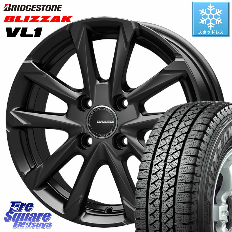 ブリヂストン BLIZZAK VL1 ブリザック スタッドレス 165/80R14 91*90 KOSEI QGC410B QRASIZ GC36F クレイシズ ホイール 14インチ 14 X 5.0J(JWL-T) +39 4穴 100 ADバン