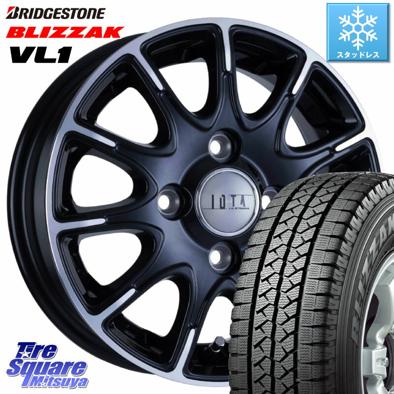 ブリヂストン BLIZZAK VL1 ブリザック スタッドレス 165/80R14 91*90 阿部商会 TIRADO IOTA イオタ ホイール 14インチ 14 X 5.0J(JWL-T) +35 4穴 100 ADバン