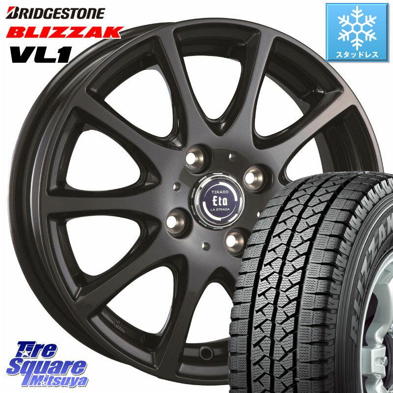 ブリヂストン BLIZZAK VL1 ブリザック スタッドレス 165/80R14 97*95 阿部商会 ティラード イータ 14 X 5.0J(JWL-T) +35 4穴 100 サクシード ADバン