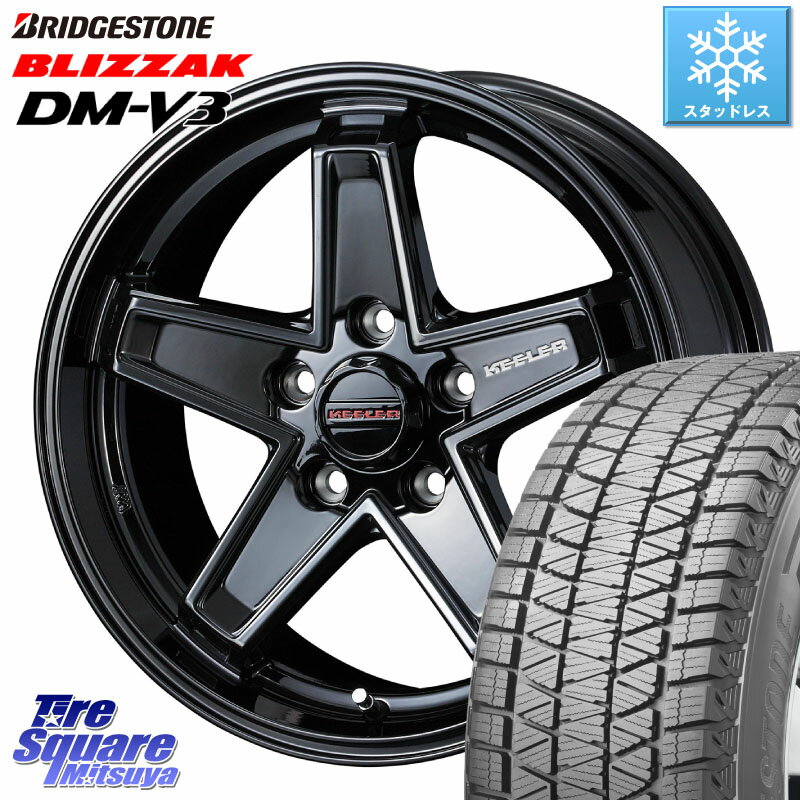 ブリヂストン ブリザック DM-V3 DMV3 ■ 国内正規 スタッドレス ミツヤ 225/65R17 WEDS KEELER TACTICS ブラック ホイール 4本 17インチ 17 X 7.0J +38 5穴 114.3 50系RAV4 80系ハリアー T32エクストレイル CX-5 CX-8 BT5レガシィ アウトバック