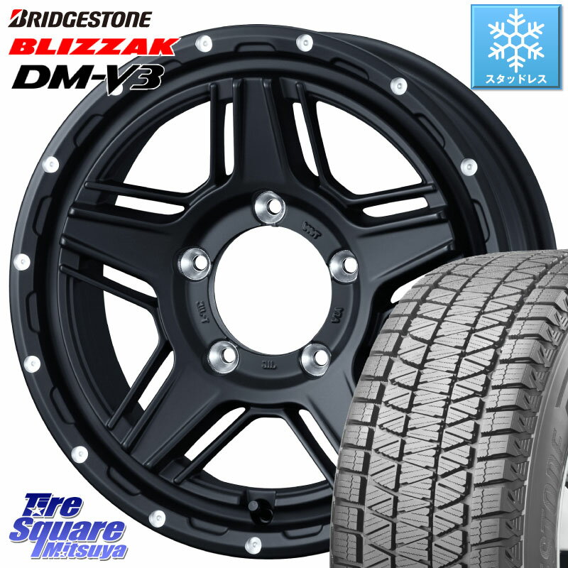 ブリヂストン ブリザック DM-V3 DMV3 ■ 2023年製 スタッドレス 215/70R16 WEDS 40533 マッドヴァンス MUD VANCE 07 BK 16インチ 16 X 5.5J +22 5穴 139.7 ジムニー