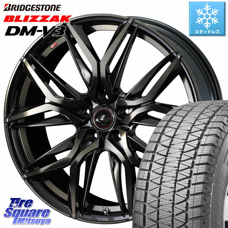 ブリヂストン ブリザック DM-V3 DMV3 ■ 2023年製 スタッドレス 225/60R18 WEDS 40826 レオニス LEONIS LM PBMCTI 18インチ 18 X 7.0J +55 5穴 114.3 アウトバック