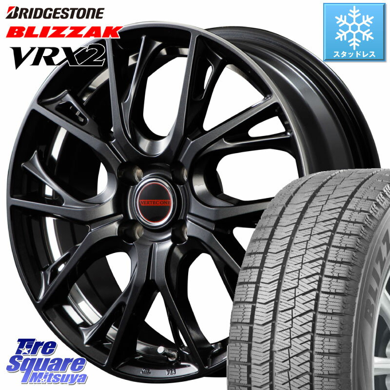 ブリヂストン ブリザック VRX2 スタッドレス ミツヤ ● 165/55R15 MANARAY MID VERTEC ONE GLAIVE 15インチ 15 X 4.5J +45 4穴 100 サクラ N-BOX デリカミニ