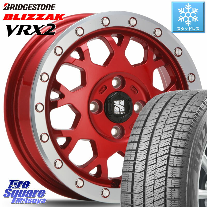 ブリヂストン ブリザック VRX2 スタッドレス ● 2023年製 165/70R14 MLJ XJ04 XTREME-J エクストリームJ レッド 在庫● 14インチ 14 X 4.5J +43 4穴 100 ハスラー ソリオ