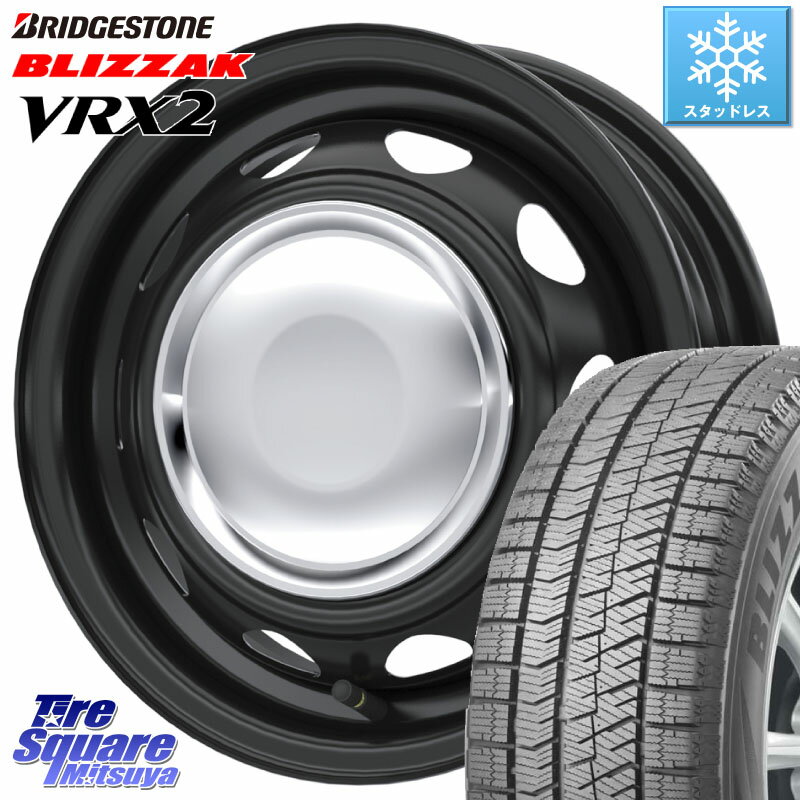 ブリヂストン ブリザック VRX2 スタッドレス ● 在庫● 2023年製 155/65R14 WEDS 14043 NeoCarrow ネオキャロ クローム スチール 在庫● 14インチ ホイール 14 X 4.5J +45 4穴 100