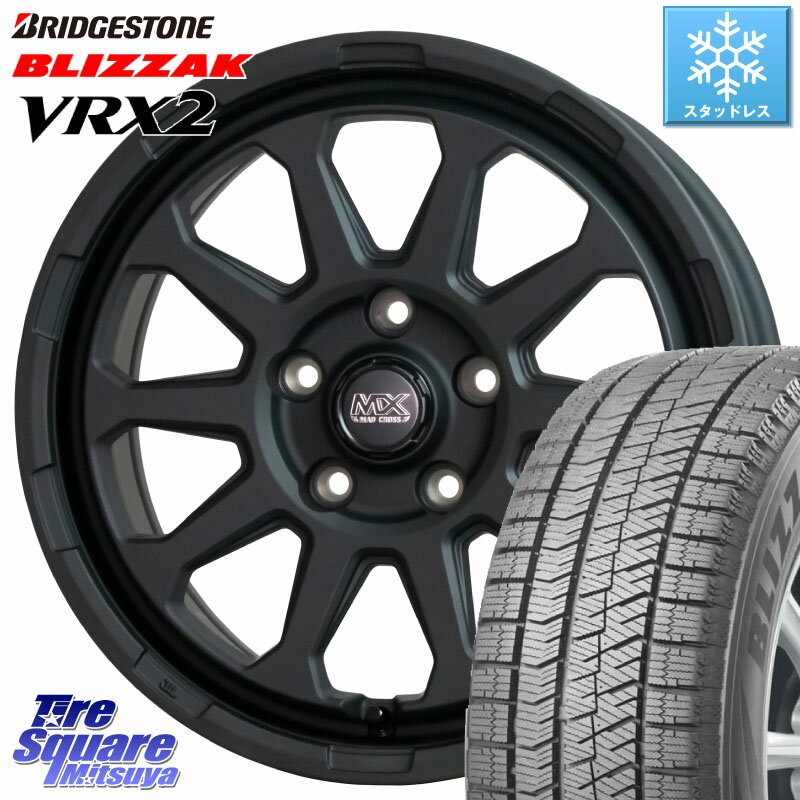 ブリヂストン ブリザック VRX2 スタッドレス ● 2023年製 215/50R17 HotStuff マッドクロス レンジャー ブラック 5H ホイール 17インチ 17 X 7.0J +45 5穴 114.3 MAZDA3 リーフ レヴォーグ