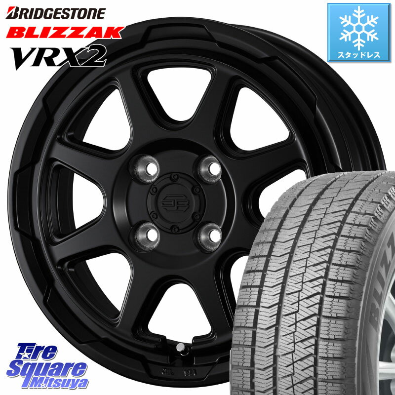 ブリヂストン ブリザック VRX2 スタッドレス ● 165/55R14 WEDS STADTBERGE BLK ホイール 14インチ 14 X 4.5J +45 4穴 100 ゼスト