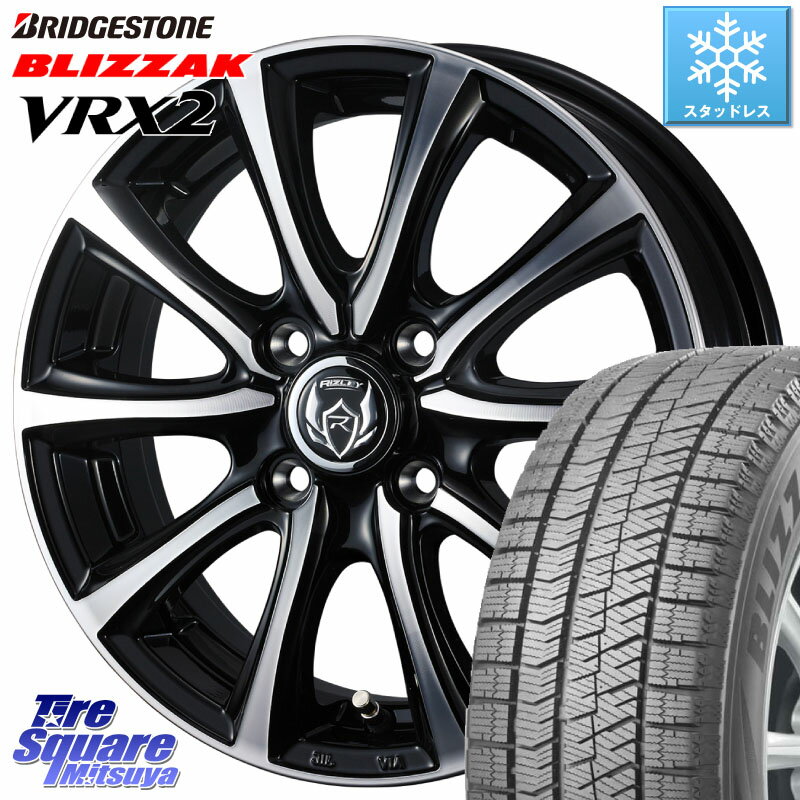 ブリヂストン ブリザック VRX2 スタッドレス ● 2023年製 155/70R13 WEDS ウエッズ RIZLEY MS ホイール 13インチ 13 X 4.0J +45 4穴 100