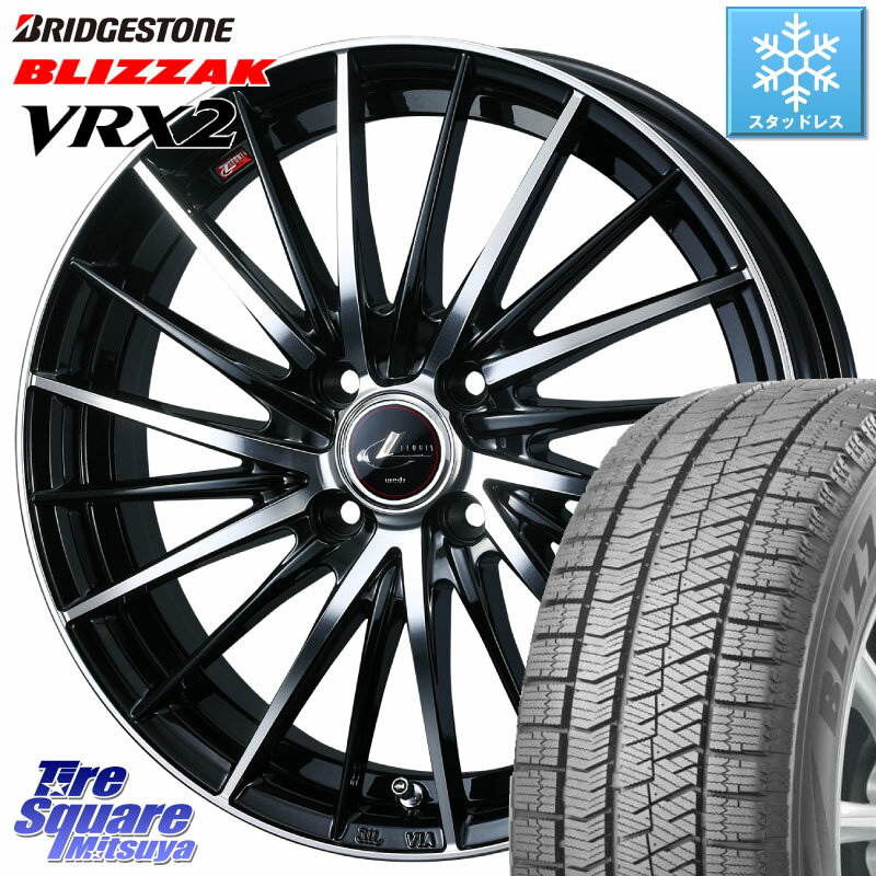 ブリヂストン ブリザック VRX2 スタッドレス ● 2023年製 195/60R16 WEDS LEONIS FR レオニス FR ホイール 16インチ 16 X 6.0J +42 4穴 100 オーラ