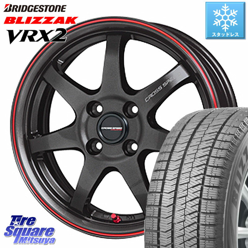 ブリヂストン ブリザック VRX2 スタッドレス ● 在庫● 2023年製 155/65R14 HotStuff クロススピード CR7 CR-7 軽量 ホイール 14インチ 14 X 4.5J +45 4穴 100