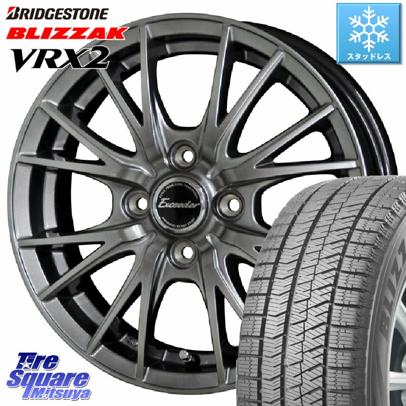 ブリヂストン ブリザック VRX2 スタッドレス ● 2023年製 155/70R13 HotStuff エクシーダー E05 ホイール 13インチ 13 X 4.0J +45 4穴 100