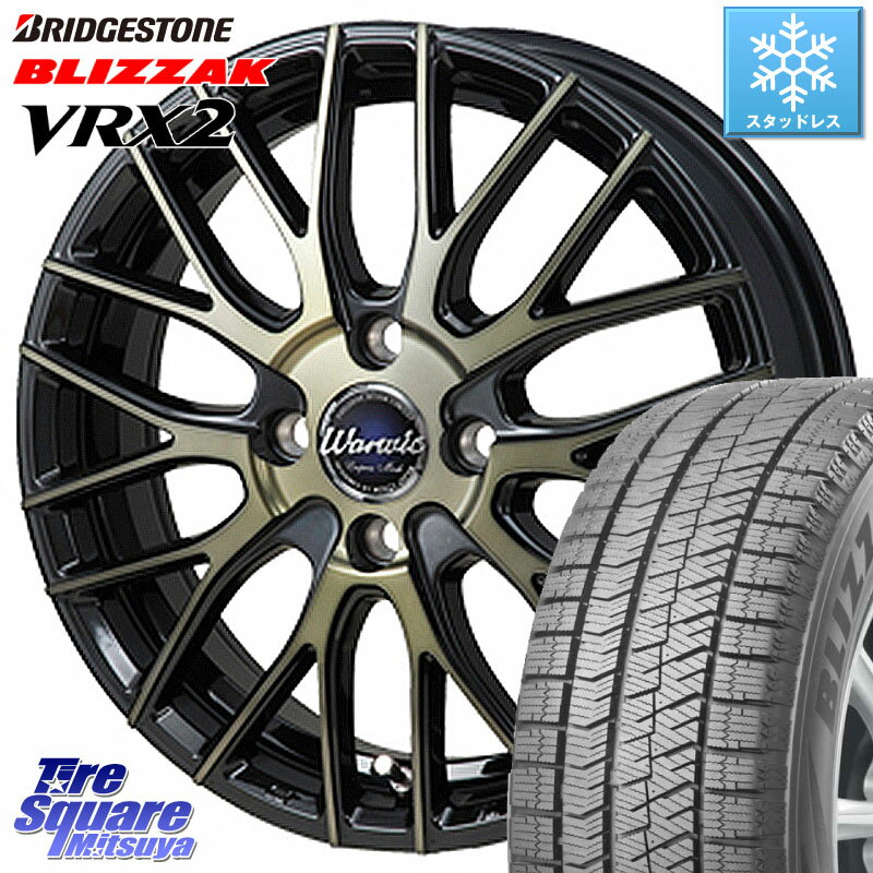 ブリヂストン ブリザック VRX2 スタッドレス ● 2023年製 195/60R16 MONZA Warwic Empress Mesh ホイール 16 X 6.0J +43 4穴 100 オーラ