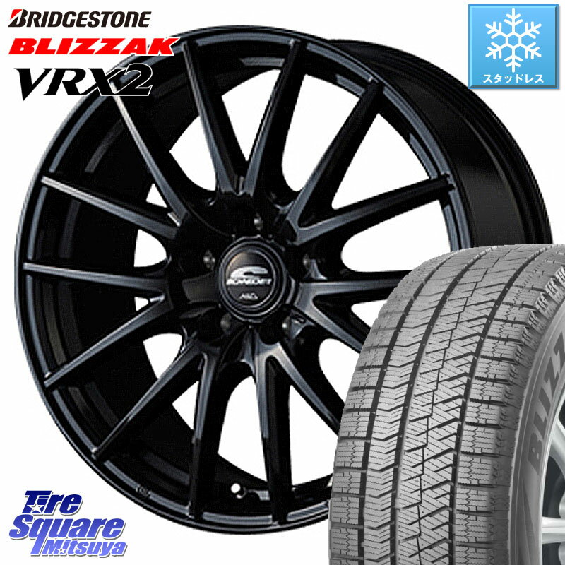 ブリヂストン ブリザック VRX2 スタッドレス ● 2023年製 195/65R15 MANARAY MID SCHNEIDER SQ27 ブラック ホイール 15インチ 15 X 6.0J +52 5穴 114.3 ステップワゴン VOXY