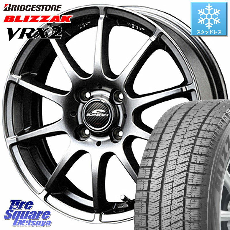 ブリヂストン ブリザック VRX2 スタッドレス ● 在庫● 2023年製 155/65R14 MANARAY MID SCHNEIDER StaG スタッグ ホイール 14インチ 14 X 4.5J +43 4穴 100