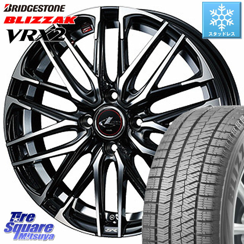 ブリヂストン ブリザック VRX2 スタッドレス ● 在庫● 2023年製 155/65R14 WEDS レオニス SK PBMC 4H ウェッズ Leonis ホイール 14インチ 14 X 4.5J +45 4穴 100