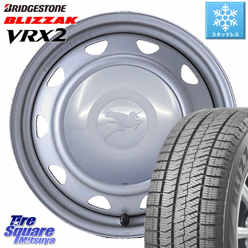 ブリヂストン ブリザック VRX2 スタッドレス ● 155/65R13 WEDS キャロウィン PB-401F スチールホイール 13インチ 13 X 4.0J +40 4穴 100 ゼスト