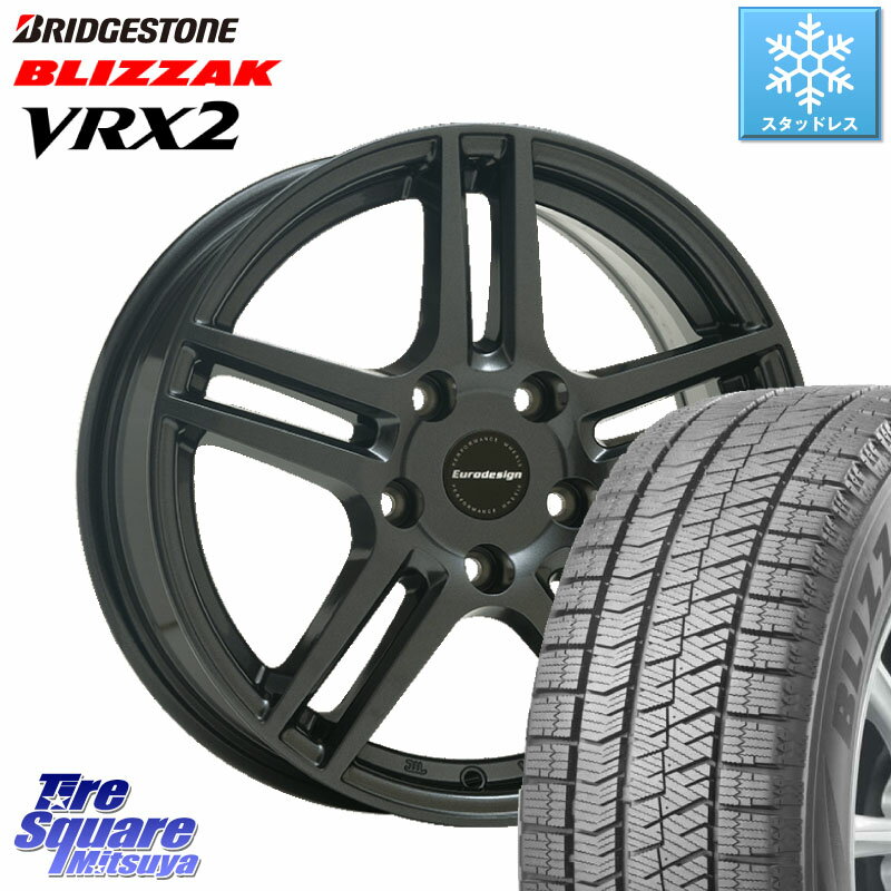 ブリヂストン ブリザック VRX2 スタッドレス ● 2023年製 225/50R17 阿部商会 Eurodesign EIGER ホイール 17インチ 17 X 7.0J(JAGUAR XE JA2 JA3) +50 5穴 108 ジャガー XE