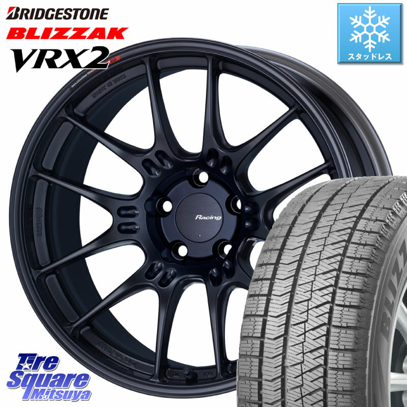 ブリヂストン ブリザック VRX2 スタッドレス ● 2023年製 225/45R18 ENKEI エンケイ RACING GTC02 BK ホイール 18インチ 18 X 8.0J +45 5穴 114.3 ステップワゴン RX-8