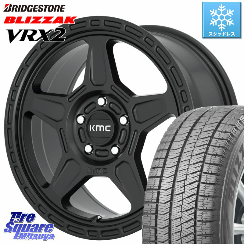 ブリヂストン ブリザック VRX2 スタッドレス ● 2023年製 225/65R17 KMC KM721 ALPINE ブラック ホイール 17インチ 専用Nut別売 17 X 8.0J +38 5穴 114.3 RAV4 デリカ D5 D:5 NX