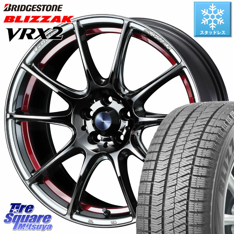 ブリヂストン ブリザック VRX2 スタッドレス ● 2023年製 225/45R18 WEDS SA-25R RED ウェッズ スポーツ ホイール 18インチ 18 X 8.0J +45 5穴 114.3 リーフ