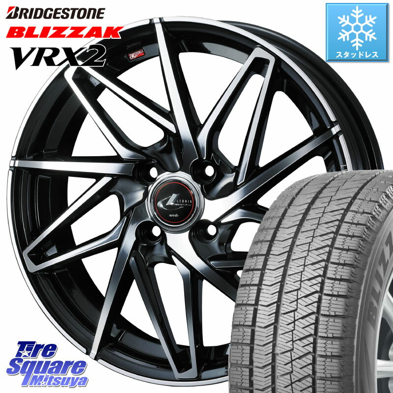 ブリヂストン ブリザック VRX2 スタッドレス ● 在庫● 2023年製 155/65R14 WEDS 40552 レオニス LEONIS IT PBMC 14インチ 14 X 4.5J +45 4穴 100