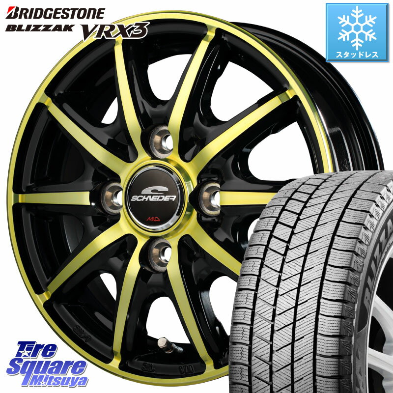 ブリヂストン ブリザック BLIZZAK VRX3 スタッドレス 155/65R14 MANARAY MID SCHNEIDER RX10-K GOLD 14インチ 14 X 4.5J +45 4穴 100