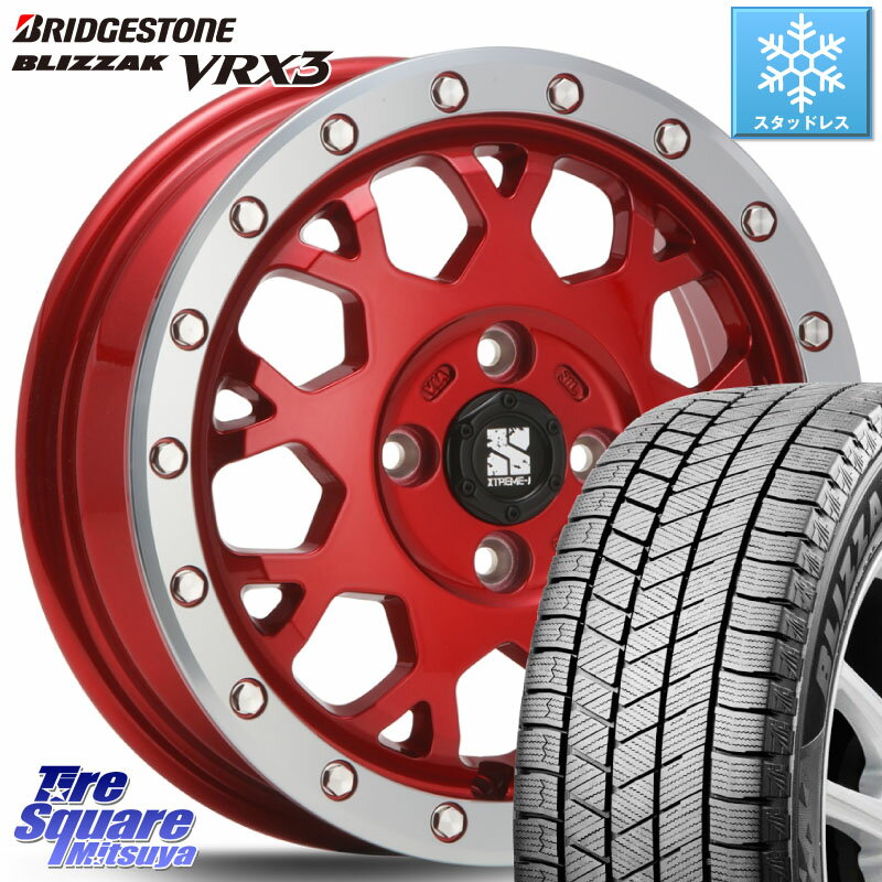 ブリヂストン ブリザック BLIZZAK VRX3 スタッドレス 165/65R14 MLJ XJ04 XTREME-J エクストリームJ レッド 在庫● 14インチ 14 X 4.5J +43 4穴 100 ソリオ デリカミニ