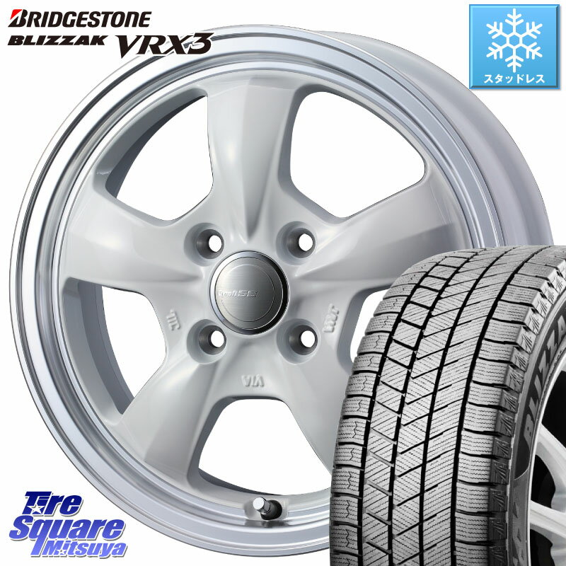 ブリヂストン ブリザック BLIZZAK VRX3 スタッドレス 155/65R14 WEDS 41118 GYRAFT 5S グラフト ホワイト ホイール 14インチ 14 X 4.5J +45 4穴 100