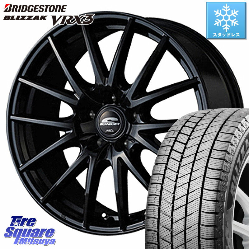 ブリヂストン ブリザック BLIZZAK VRX3 ■ 2023年製 スタッドレス 195/65R15 MANARAY MID SCHNEIDER SQ27 ブラック ホイール 15インチ 15 X 6.0J +45 5穴 114.3