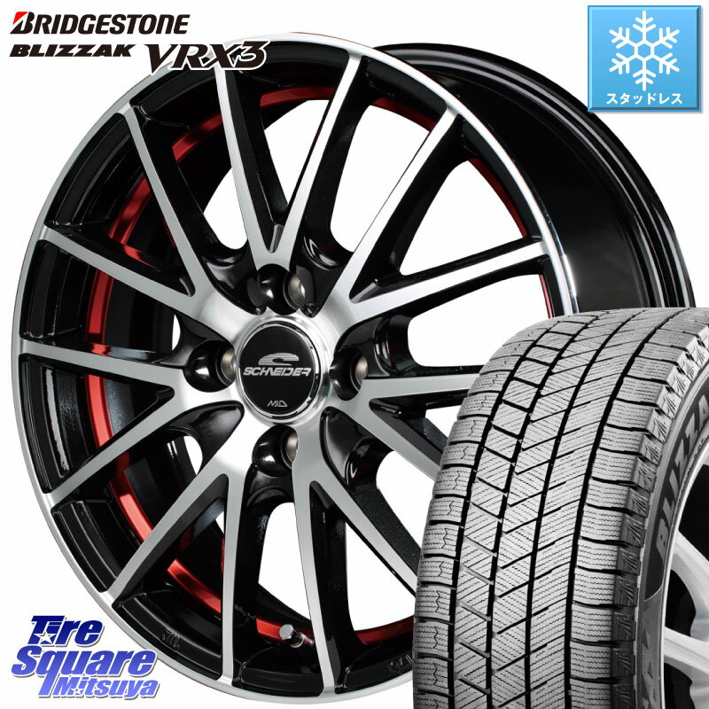 ブリヂストン ブリザック BLIZZAK VRX3 スタッドレス 155/70R13 MANARAY MID SCHNEIDER シュナイダー RX27 RX-27 ホイール 4本 13インチ 13 X 4.0J +43 4穴 100