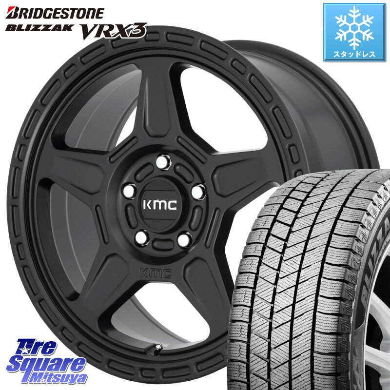 ブリヂストン ブリザック BLIZZAK VRX3 スタッドレス 215/60R17 KMC KM721 ALPINE ブラック ホイール 17インチ 専用Nut別売 17 X 8.0J +38 5穴 114.3 アルファード