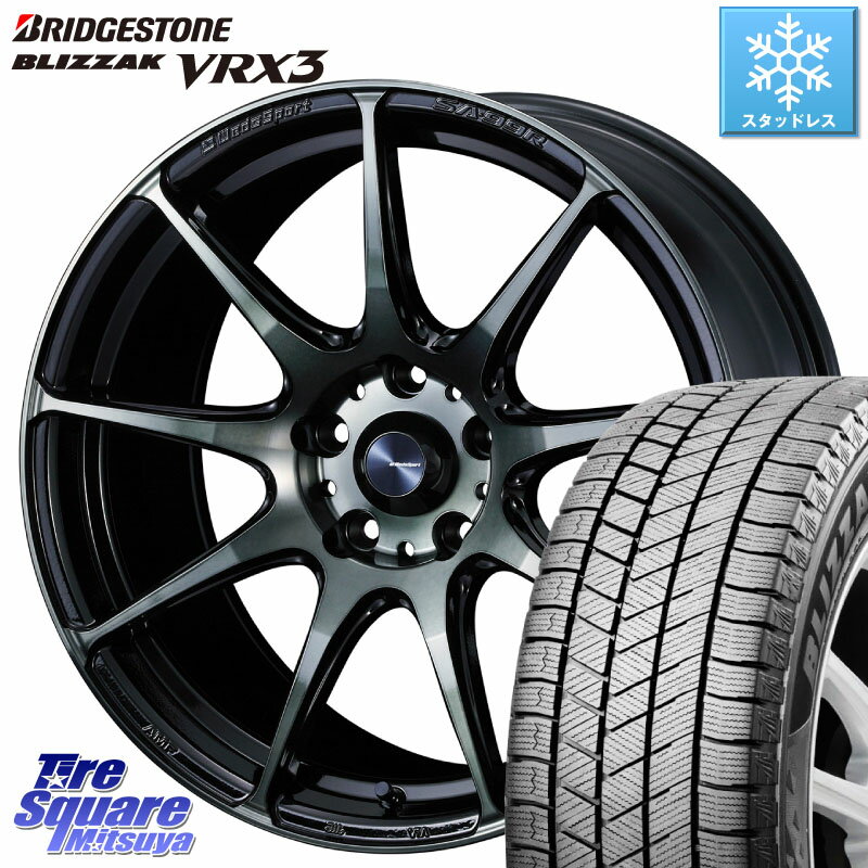 ブリヂストン ブリザック BLIZZAK VRX3 在庫● 2023年製 スタッドレス 195/60R17 WEDS ウェッズ スポーツ SA99R SA-99R WBC 17インチ 17 X 7.0J +48 5穴 114.3 プリウス