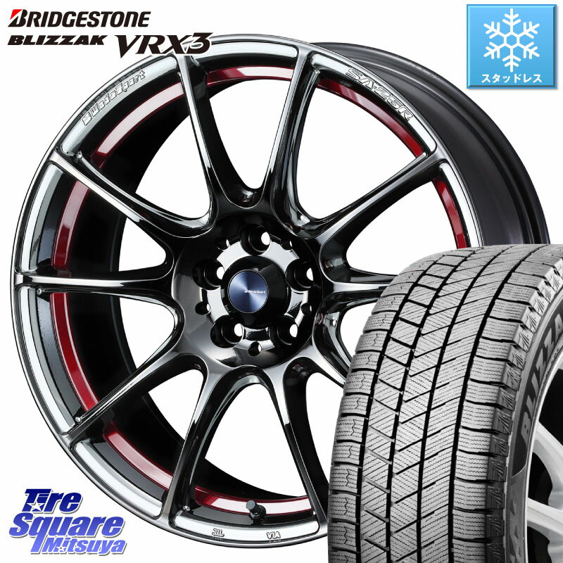 ブリヂストン ブリザック BLIZZAK VRX3 2023年製 スタッドレス 225/60R18 WEDS SA-25R RED ウェッズ スポーツ ホイール 18インチ 18 X 8.0J +45 5穴 114.3 RAV4 エクストレイル NX CX-5