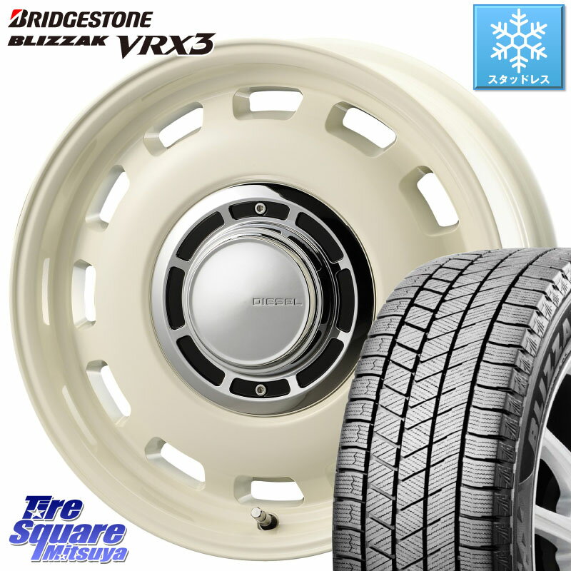 ブリヂストン ブリザック BLIZZAK VRX3 スタッドレス 165/65R14 コスミック クロスブラッド DIESEL ホワイト 14インチ 14 X 5.0J +35 4穴 100 ルーミー