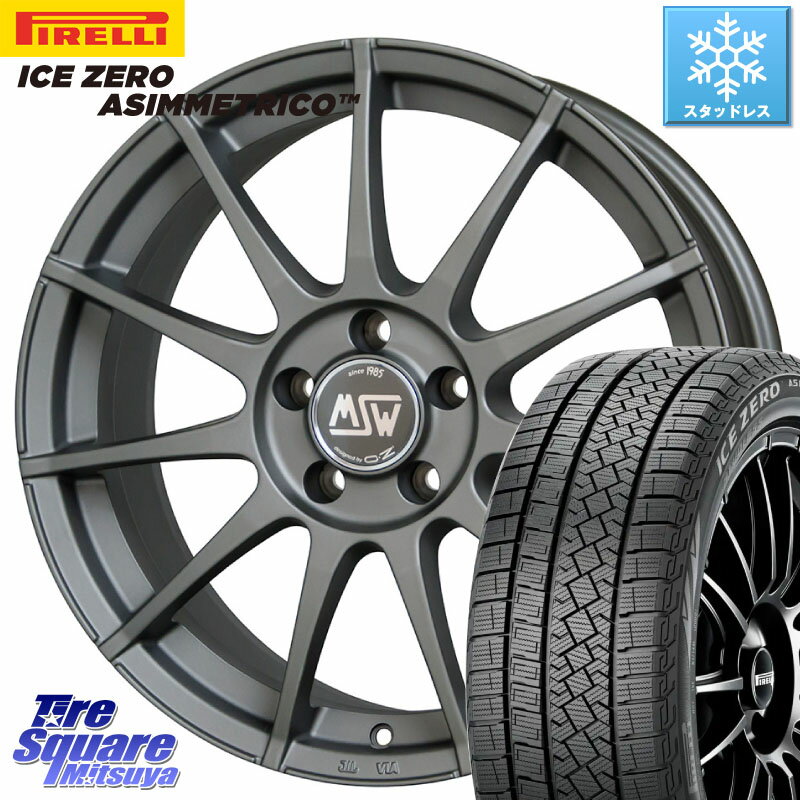 ピレリ ICE ZERO ASIMMETRICO スタッドレス 185/65R15 MSW by OZ MSW85-2 ガンメタ ホイール 15インチ 15 X 6.0J(AUDI A1 GBD) +38 5穴 100 アウディA1