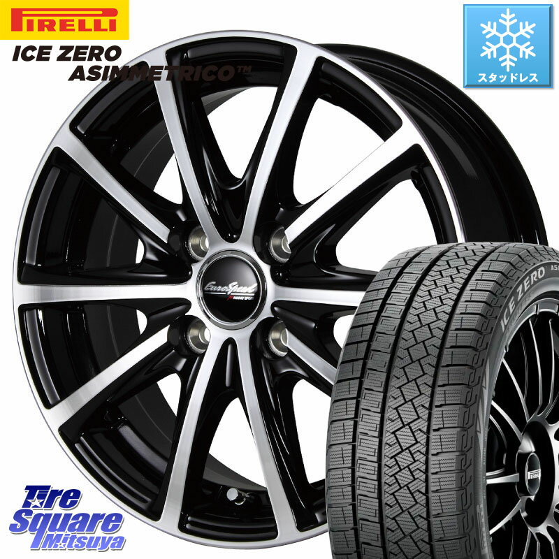 ピレリ ICE ZERO ASIMMETRICO スタッドレス 175/65R15 MANARAY MID EUROSPEED V25 ホイール 15インチ 15 X 5.5J +50 4穴 100