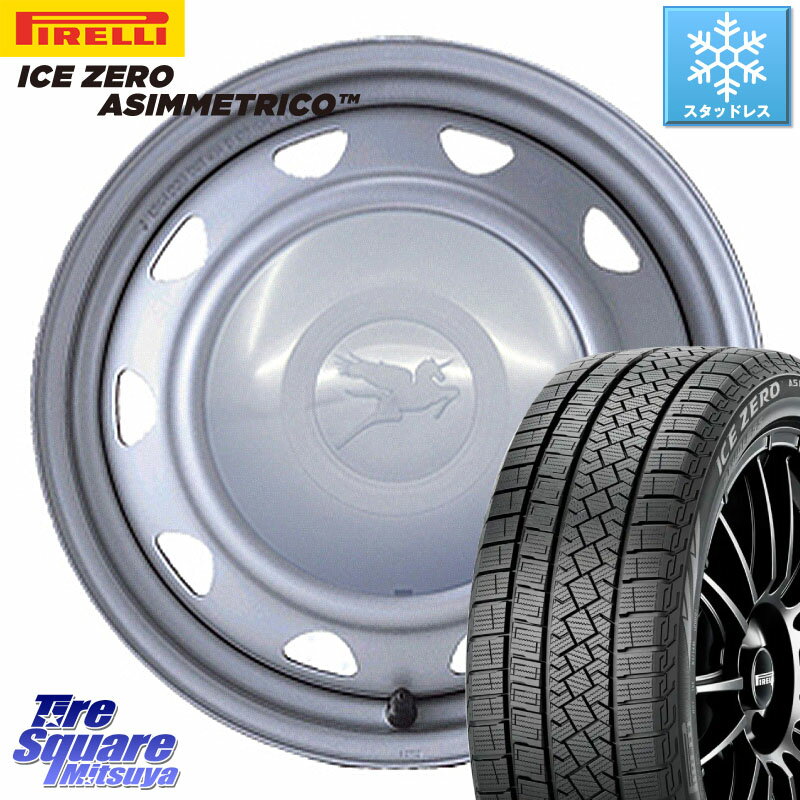 ピレリ ICE ZERO ASIMMETRICO スタッドレス 185/65R15 WEDS キャロウィン PS-603 スチールホイール 15インチ 15 X 6.0J +45 4穴 100 アクア ノート