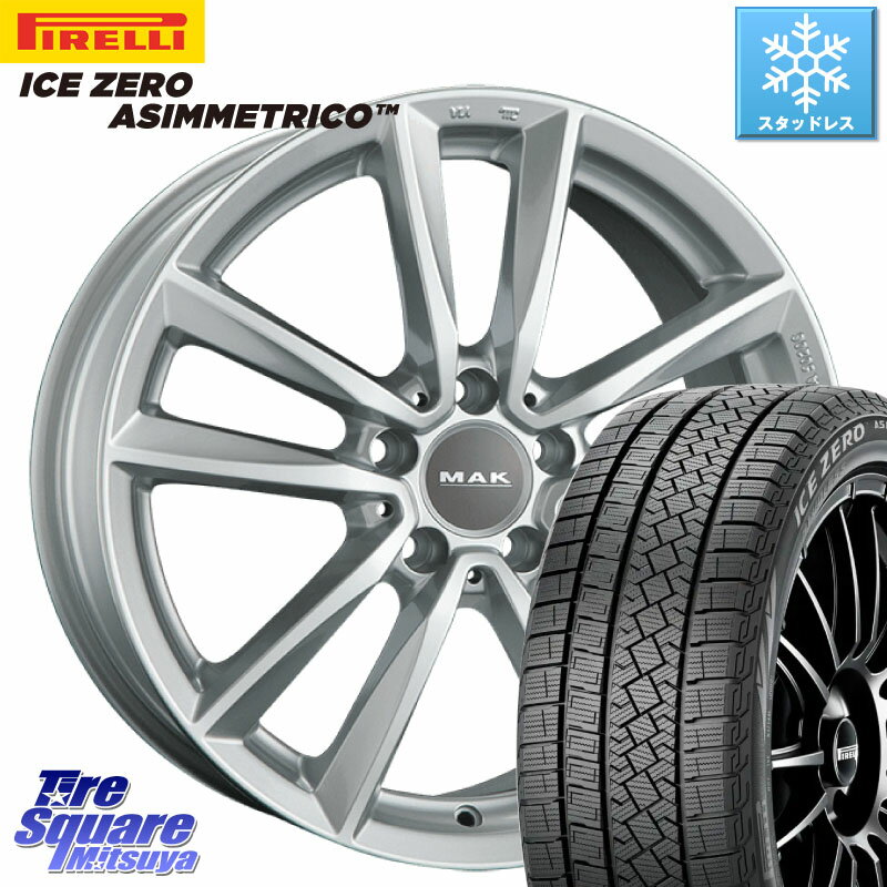 ピレリ ICE ZERO ASIMMETRICO スタッドレス 195/60R16 阿部商会 MAK BREMEN ホイール 16インチ 16 X 7.0J(MB C204) +43 5穴 112 メルセデスベンツ Cクラス