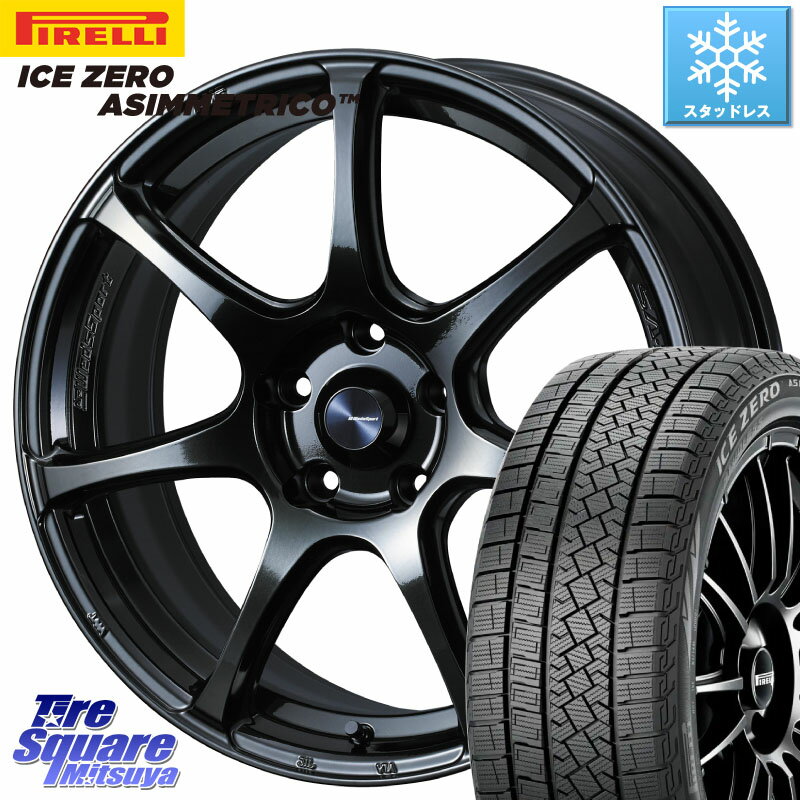 ピレリ ICE ZERO ASIMMETRICO スタッドレス 245/40R18 WEDS 74032 ウェッズ スポーツ SA75R 18インチ 18 X 8.5J(EVO10 CZ4A) +35 5穴 114.3 ランエボ10キャリパー対応！