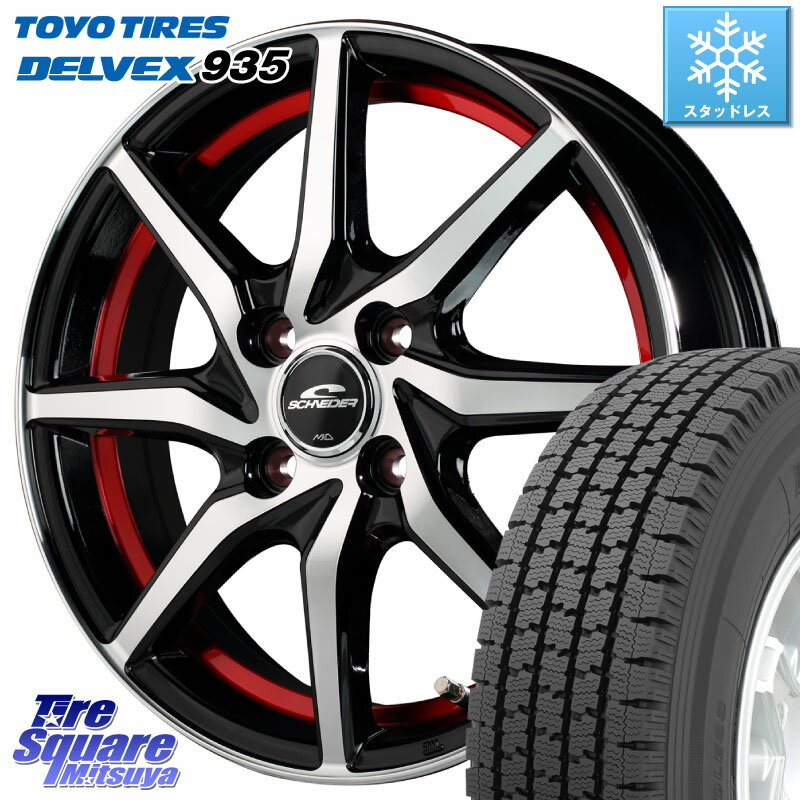 TOYO DELVEX 935 デルベックス 935 スタッドレス 145/80R12 86*84 MANARAY MID SCHNEIDER RX810 レッド ホイール 12インチ 12 X 4.0J +43 4穴 100