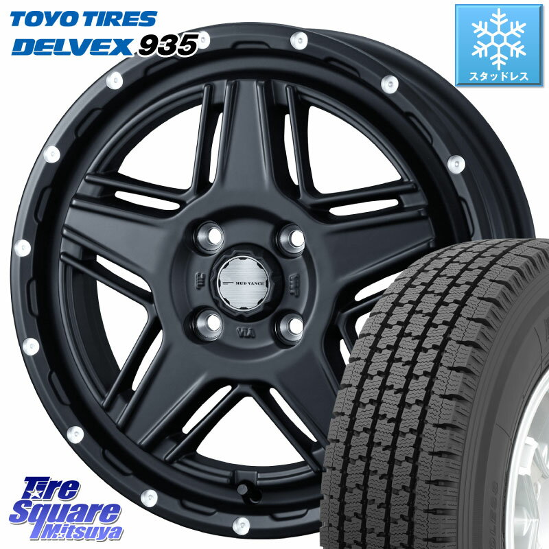 TOYO DELVEX 935 デルベックス 935 スタッドレス 145/80R12 86*84 WEDS 40528 マッドヴァンス MUD VANCE 07 BK 12インチ 12 X 4.0J +40 4穴 100