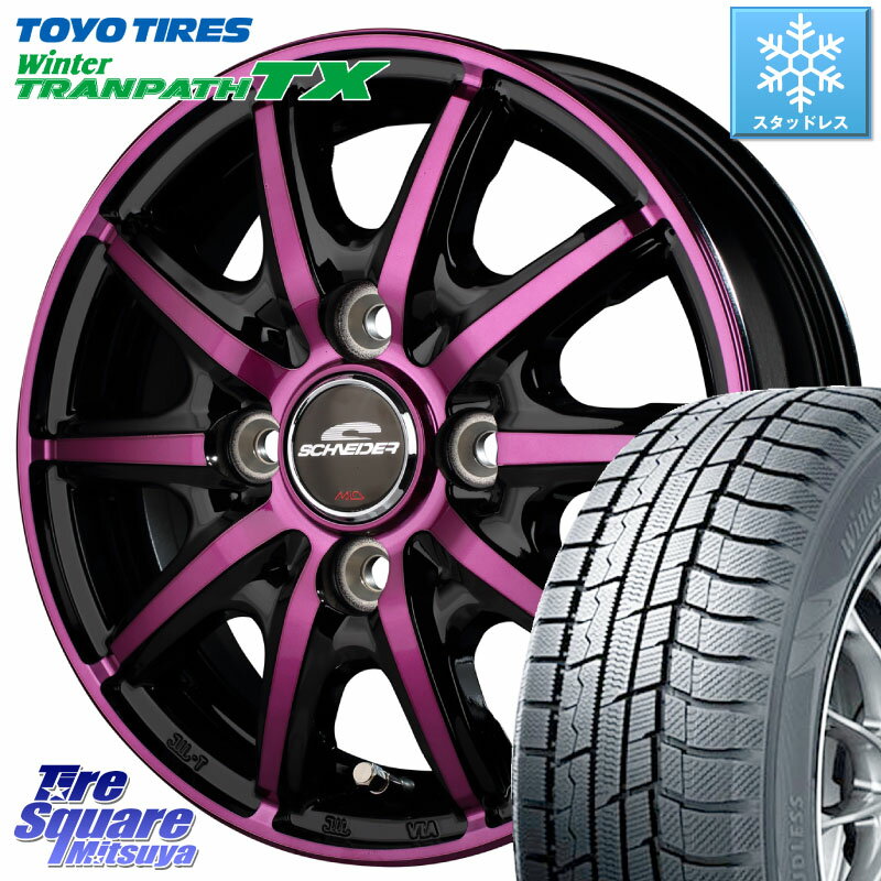 TOYO ウィンター トランパス TX 2023年製 軽自動車 スタッドレス 155/65R14 MANARAY MID SCHNEIDER RX10-K PURPLE 14インチ 14 X 4.5J +45 4穴 100