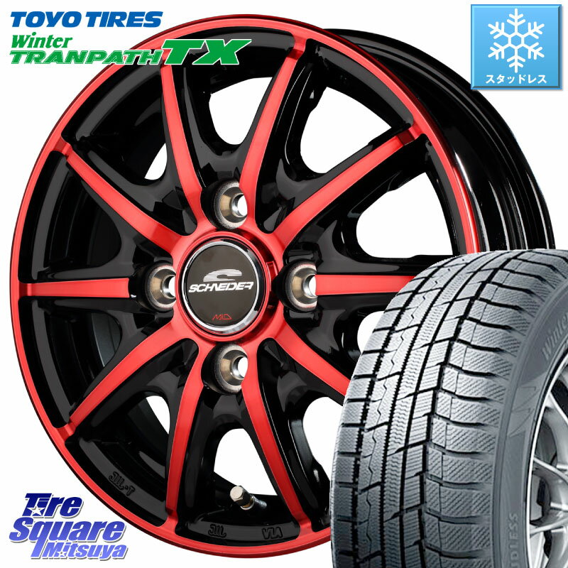 TOYO ウィンター トランパス TX 2023年製 軽自動車 スタッドレス 155/65R14 MANARAY MID SCHNEIDER RX10-K RED 14インチ 14 X 4.5J +45 4穴 100