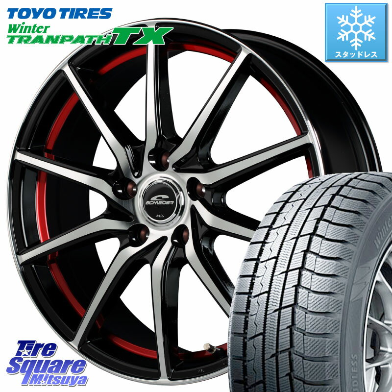 TOYO ウィンター トランパス TX 2023年製 スタッドレス 215/50R17 MANARAY MID SCHNEIDER RX810 レッド ホイール 17インチ 17 X 7.0J +50 5穴 100 インプレッサ