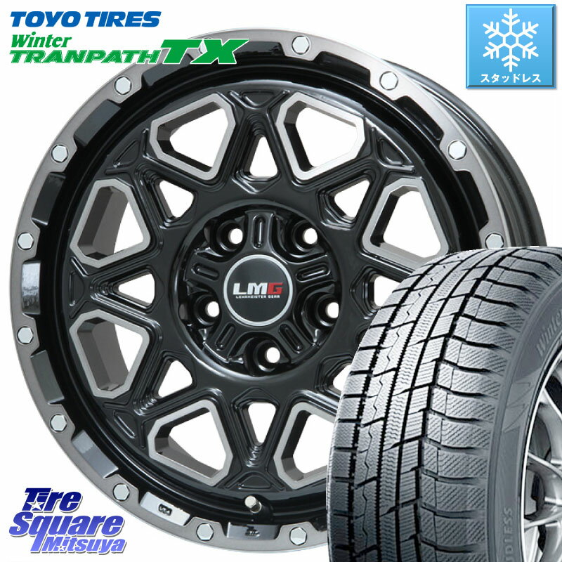 TOYO ウィンター トランパス TX 2023年製 96Q XL スタッドレス 205/60R16 LEHRMEISTER レアマイスター LMG MONTAGNA BKPC モンタグナ ホイール 16インチ 16 X 7.0J +45 5穴 114.3 MAZDA3 ステップワゴン VOXY