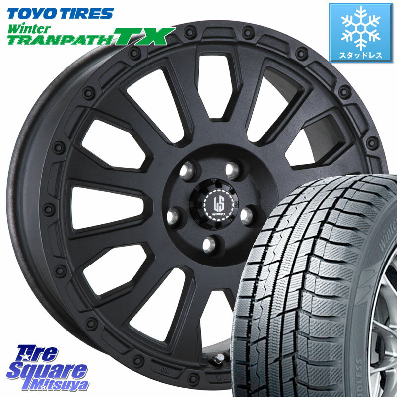 TOYO ウィンター トランパス TX 2023年製 スタッドレス 225/60R18 阿部商会 LA STRADA AVENTURA アヴェンチュラ BK 18インチ 18 X 8.0J +40 5穴 114.3 RAV4 エクストレイル NX CX-5